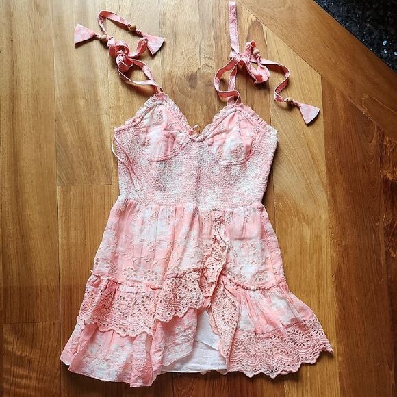 LoveShackFancy Pink Textured Dress - Women's Size Medium (NWT) - Picture 1 of 7